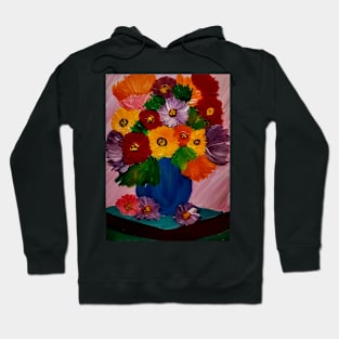 A lovely boutique of flowers in a blue vase Hoodie